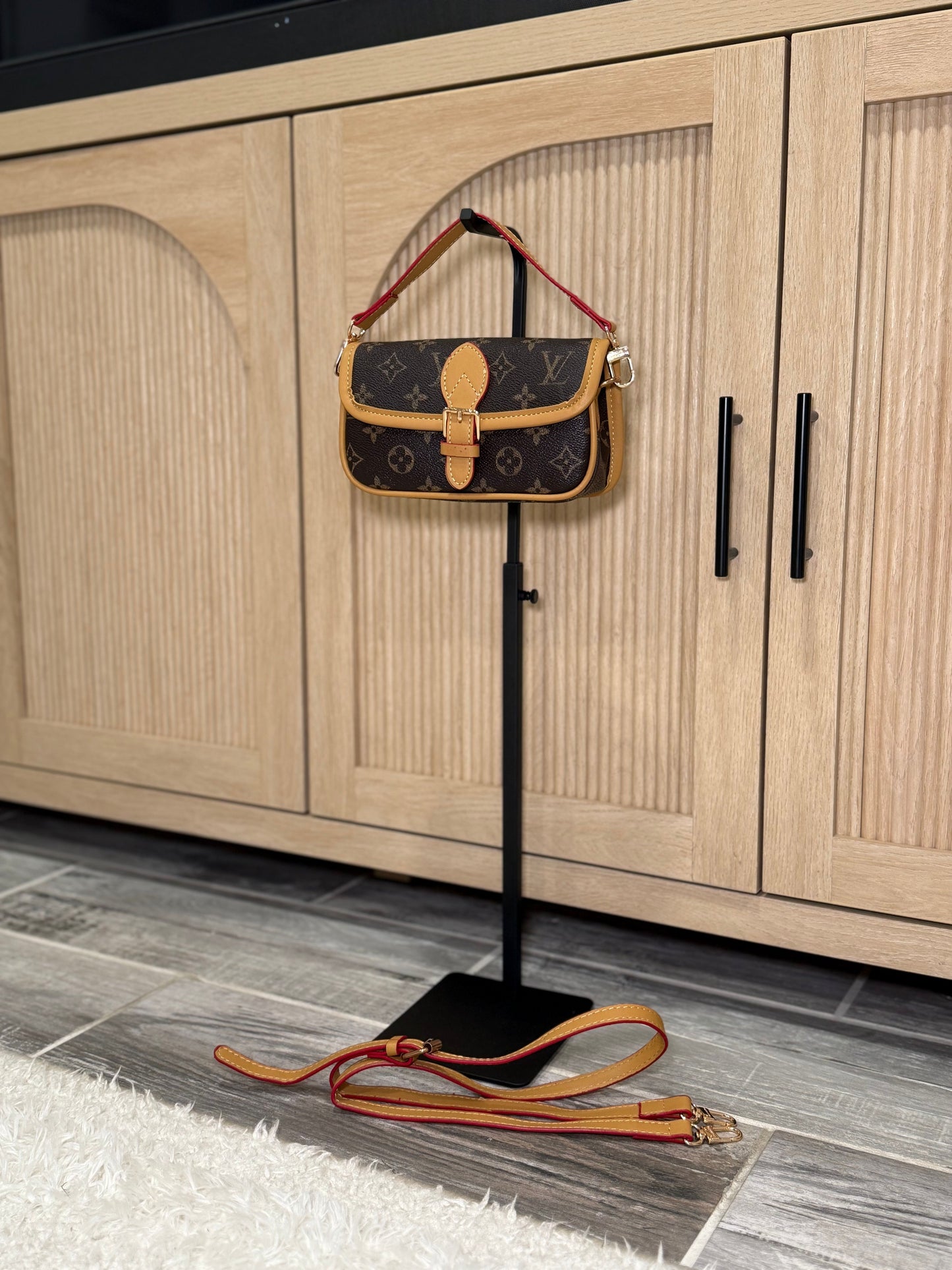 Chic Multicolored Monogram Flap Bag with Adjustable Strap