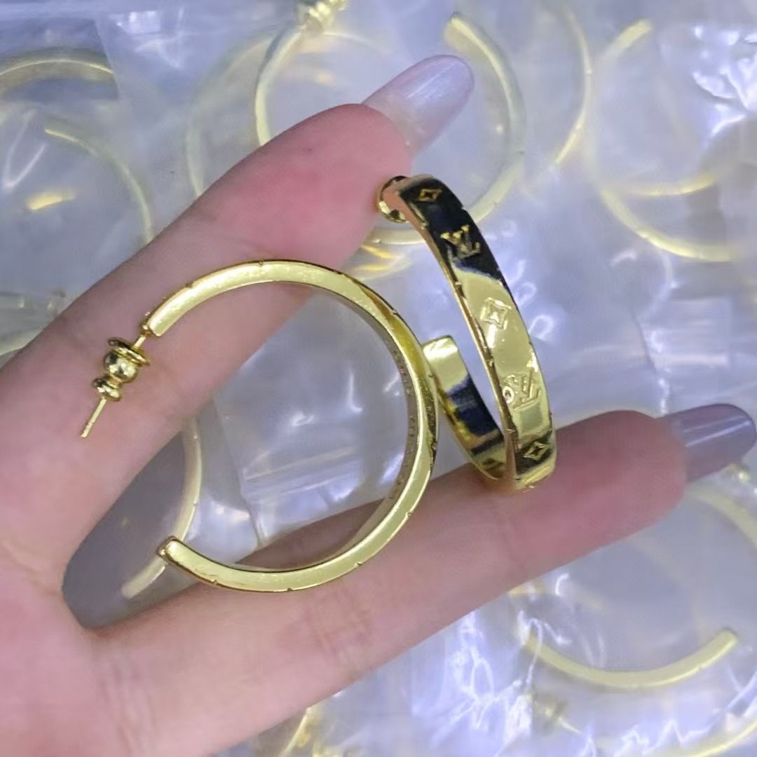 Chic Wide Band Gold-Tone Half Hoop Earrings