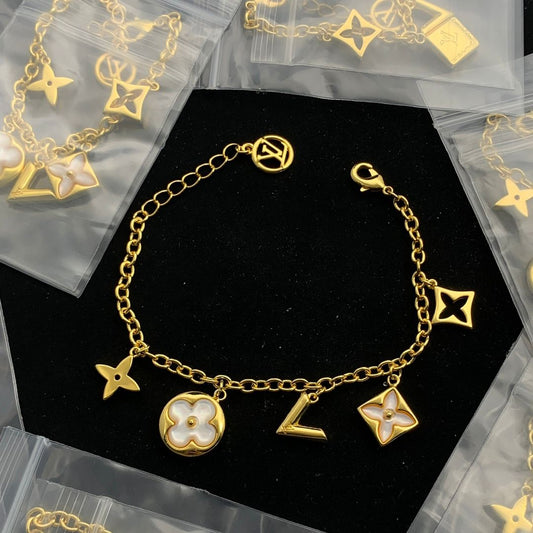 Luxury Gold-Tone Charm Bracelet