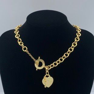Romantic Heart Charm and Key Necklace