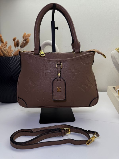 Chic Embossed Black Leather Mini Boston Bag with Detachable Strap
