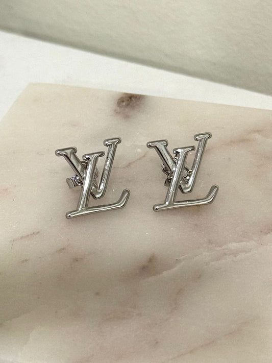Modern Double Letter Studs