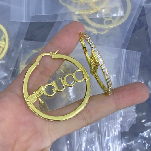 Gorgeous Diamond Letter Hoops