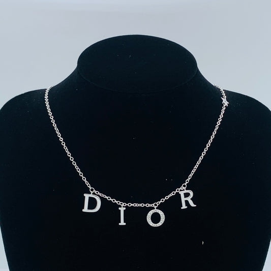 Modern Silver Letter Drop Necklace