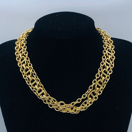 Luxurious Gold-Plated Double Chain Collar