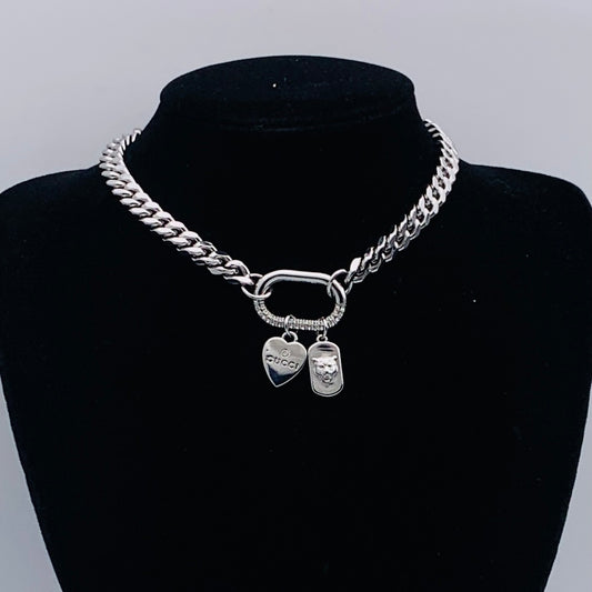 Modern Curb Link Collar Necklace