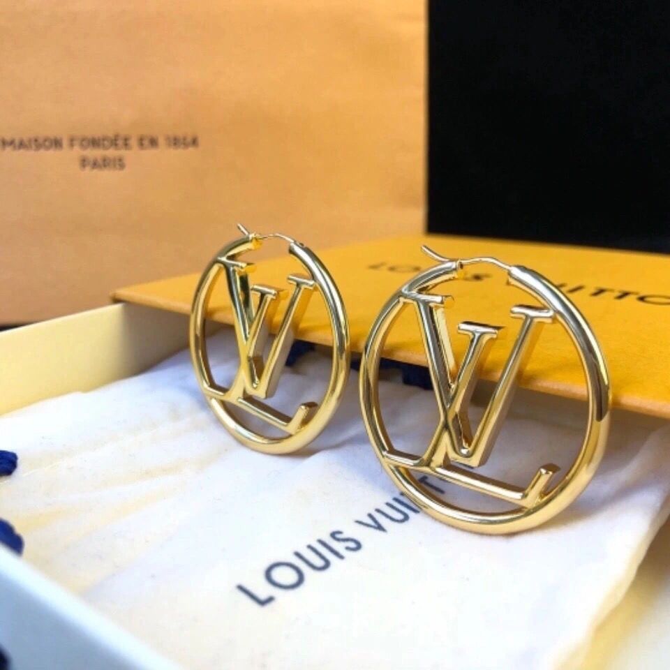 Oversized Monogram Statement Hoop Earrings