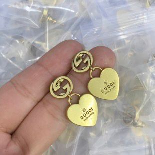 Interlocking Circles & Heart Drop Earrings