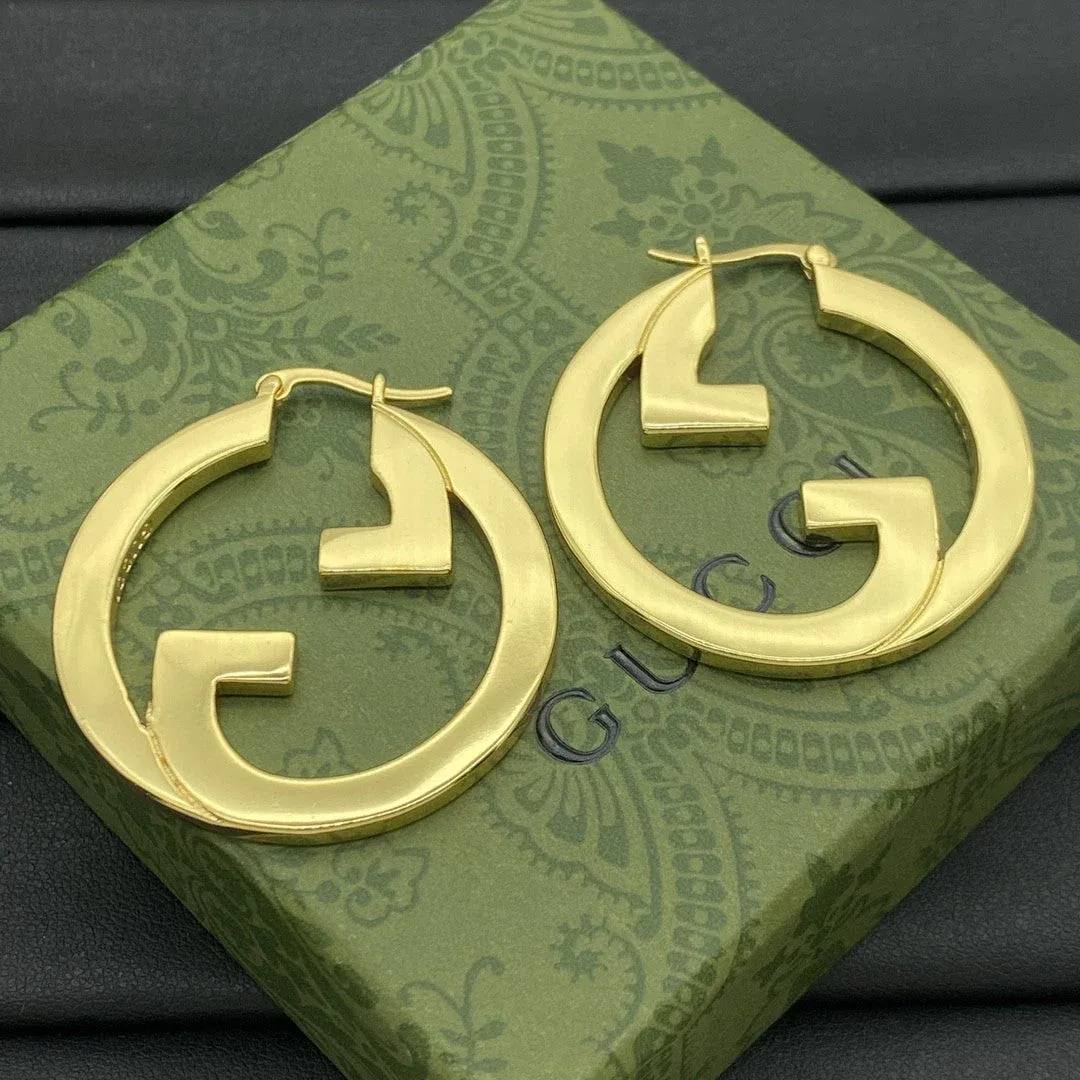 Chic Oversized Interwoven Design Hoop Earrings