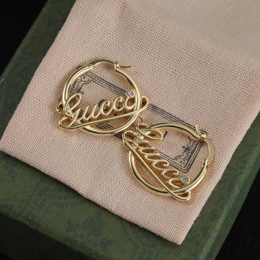 Chic Script Name Hoop Earrings