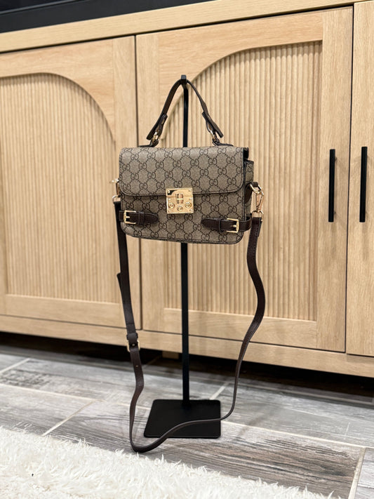 Elegant Monogram Mini Briefcase Style Bag