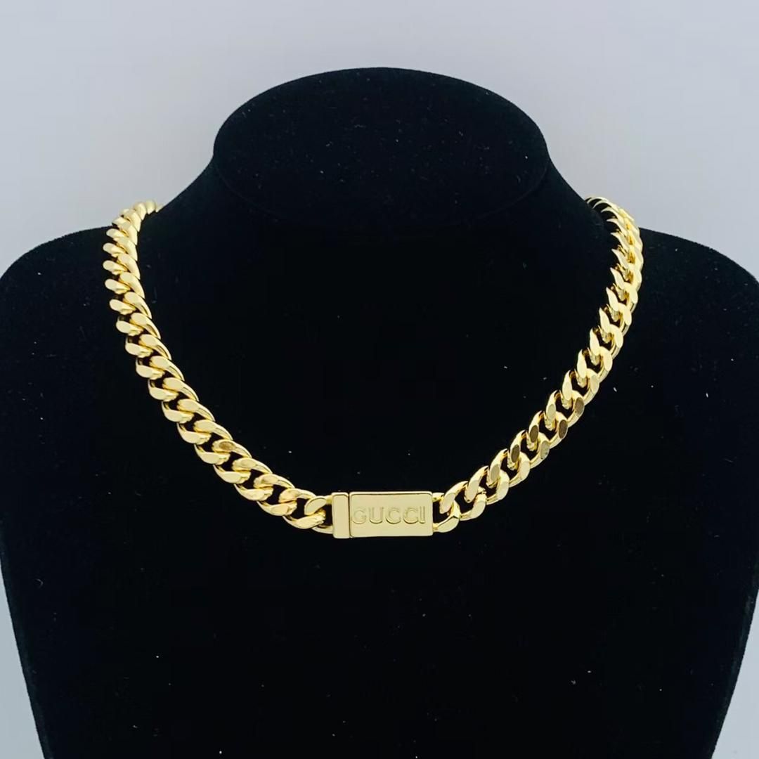 Heavy Gold Tone Miami Cuban Link Chain with Bar Clasp
