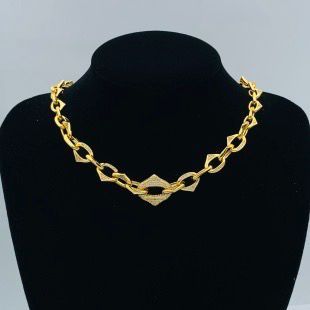 Modern Spiked Link Chunky Silver-Tone Necklace