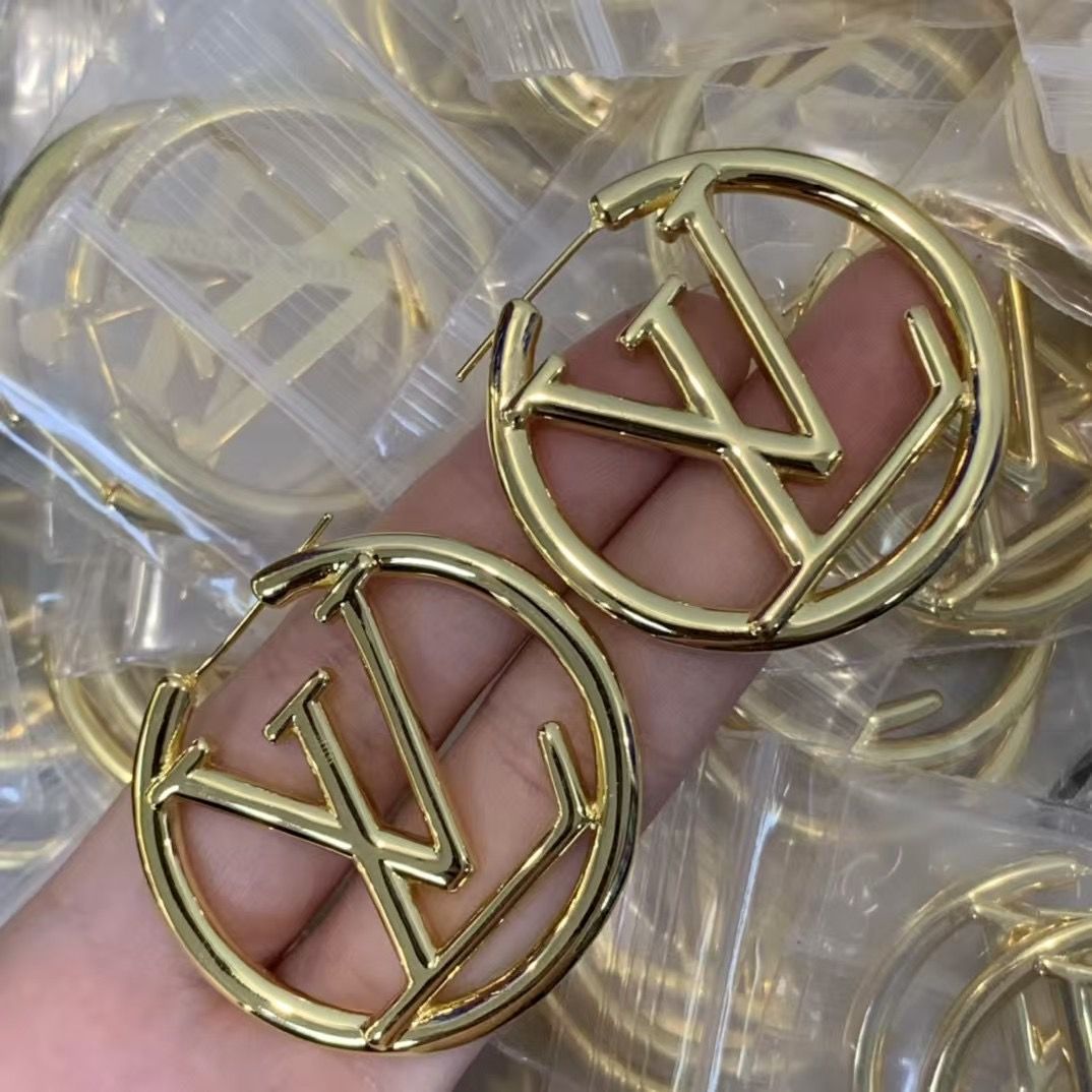 Oversized Monogram Statement Hoop Earrings