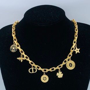 Vintage Style Gold-Tone Charm Choker Necklace